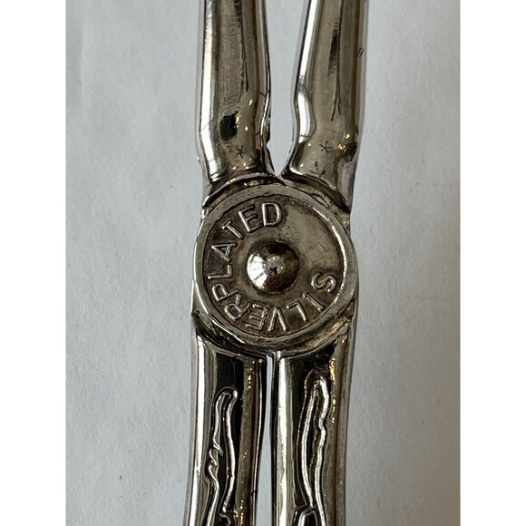 Vintage Italian Scissor Tongs Silverplate Fork and Spoon shape Fruit design - Picture 7 of 8